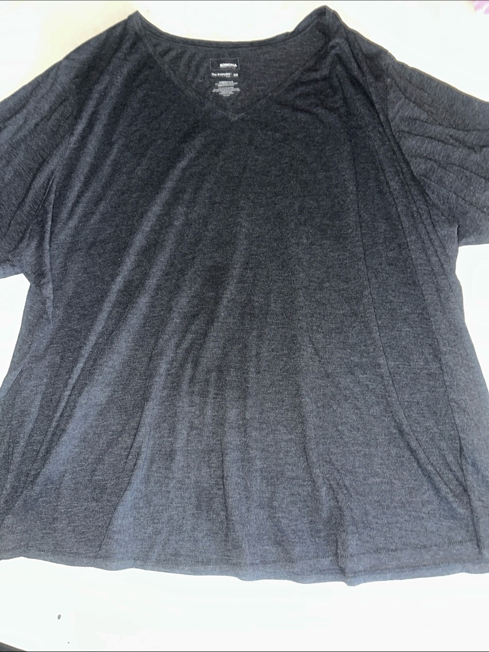 Unisex Size 5X Sonoma Charcoal Short Sleeve V-Neck Tee